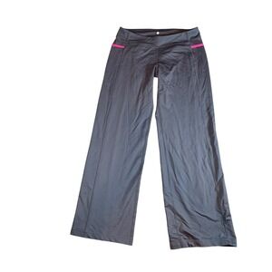 Lululemon Groove Pants Wide Leg Yoga Pants Gray with Pink Trim Size‎ 6